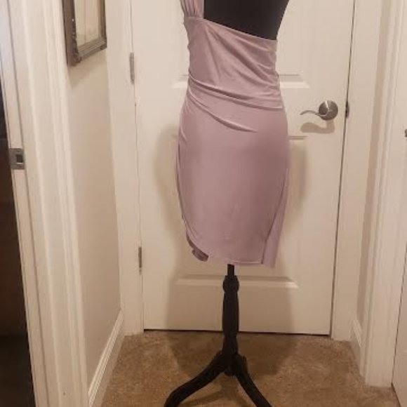 REDUCED! Stunning ASOS Pink Off One Shoulder Dress Size 14 - Picture 2 of 3